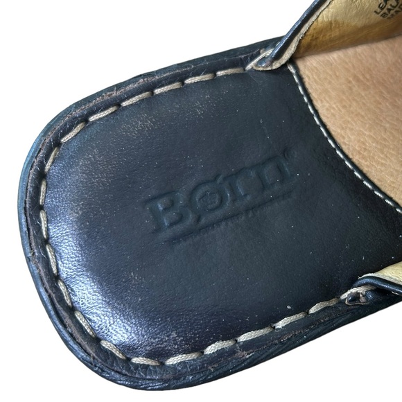BORN Black Leather Clog/Mule Wedge Shoes Women’s Size 10 - Picture 5 of 10